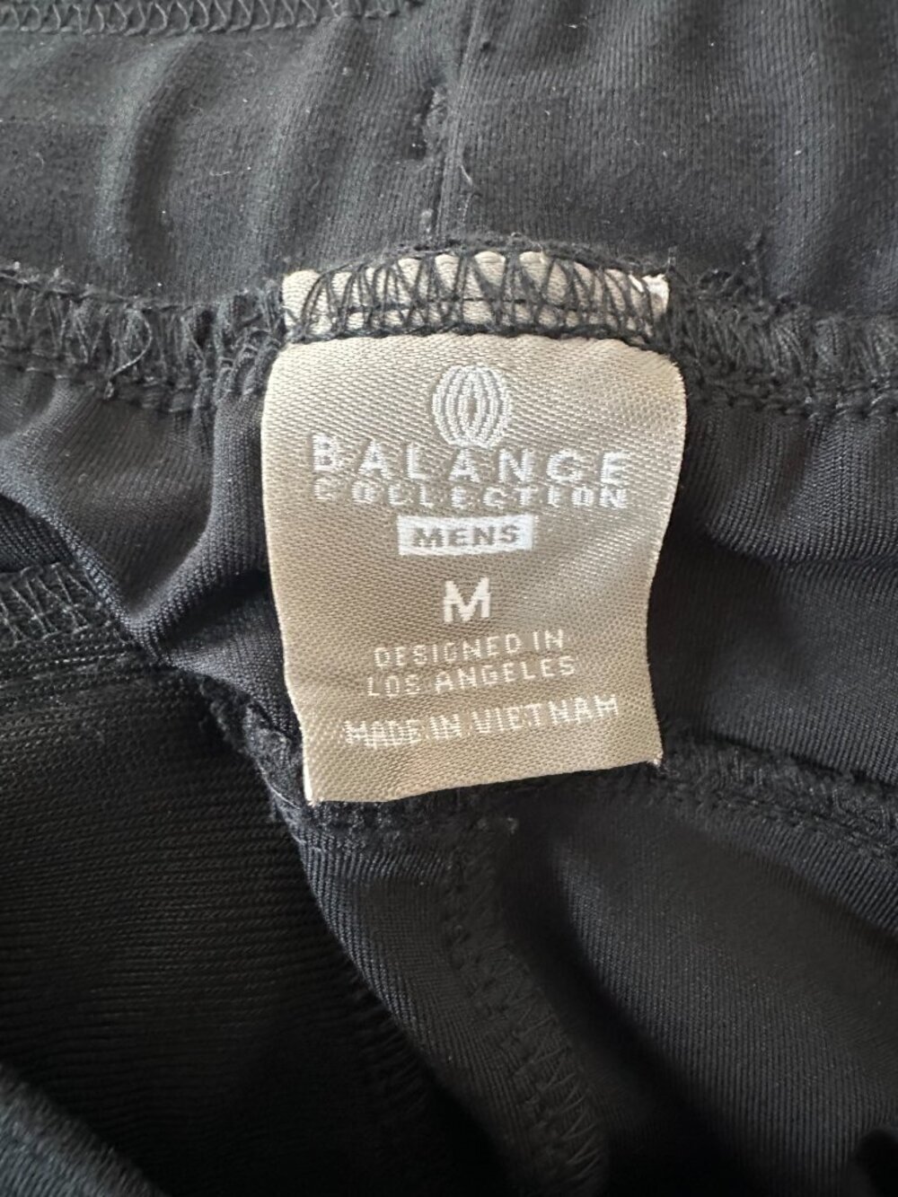Balance Collection Joggers Mens Medium Black Drawstring Waist Track Pants - Picture 8 of 12
